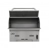Bull BBQ Bison Premium Drop In Charcoal Grill - Front and Opened Close-up