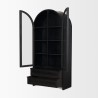 Mercana Gehry 72.3" H Dark Brown Metal Brown Wood and Glass Door Display Cabinet Open