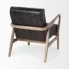 Mercana Phineas Black Leather With Brown Wooden Frame Accent Chair Back 2 - Mercana Phineas Black Leather With Brown Wooden Frame Accent Chair Back 2