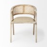 Mercana Tabitha I Blonde Wooden Frame 100% Polyester Seat Dining Chair