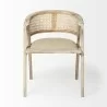 Mercana Tabitha I Blonde Wooden Frame 100% Polyester Seat Dining Chair - Mercana Tabitha I Blonde Wooden Frame 100% Polyester Seat Dining Chair
