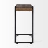 Mercana Maddox 16L x 13.5W x 27H Medium Brown Wood With Black Metal C-shaped End/Side Table 2
