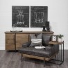 Mercana Maddox 16L x 13.5W x 27H Medium Brown Wood With Black Metal C-shaped End/Side Table 4