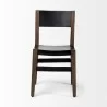 Mercana Nell I Black Iron Seat Solid Brown Wooden Base Dining Chair Front - Mercana Nell I Black Iron Seat Solid Brown Wooden Base Dining Chair Front