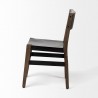 Mercana Nell I Black Iron Seat Solid Brown Wooden Base Dining Chair Side