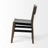 Mercana Nell I Black Iron Seat Solid Brown Wooden Base Dining Chair Side - Mercana Nell I Black Iron Seat Solid Brown Wooden Base Dining Chair Side