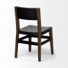 Mercana Nell I Black Iron Seat Solid Brown Wooden Base Dining Chair 2
