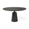Mercana Maxwell 54" Brown Solid Wood Top Brown Metal/Wood Base Dining TableFront