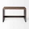 Mercana Orwell 52L x 28W Brown Wood Top Metal Cladded Frame Office Desk Front