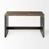 Mercana Orwell 52L x 28W Brown Wood Top Metal Cladded Frame Office Desk Front - Mercana Orwell 52L x 28W Brown Wood Top Metal Cladded Frame Office Desk Front