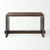 Mercana Orwell 52L x 28W Brown Wood Top Metal Cladded Frame Office Desk 1 - Mercana Orwell 52L x 28W Brown Wood Top Metal Cladded Frame Office Desk 1