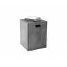 Castor End Table - Anthracite Grey - Angled with Decor