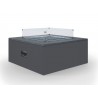 Sunset West Black Granite Square Fire Table - Front Side Angle