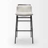 Mercana Kavalan 37.5" Total Height Beige Upholstered Seat Gray Metal Frame Bar Stool Front