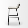 Mercana Kavalan 37.5" Total Height Beige Upholstered Seat Gray Metal Frame Bar Stool Side