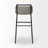 Mercana Kavalan 37.5" Total Height Beige Upholstered Seat Gray Metal Frame Bar Stool Back