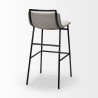Mercana Kavalan 37.5" Total Height Beige Upholstered Seat Gray Metal Frame Bar Stool 1