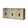 Mercana Braxton III 81.5x18.5 Natural Brown Solid Wood 3 Drawer 6 Door Sideboard - Mercana Braxton III 81.5x18.5 Natural Brown Solid Wood 3 Drawer 6 Door Sideboard