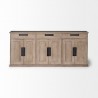 Mercana Braxton III 81.5x18.5 Natural Brown Solid Wood 3 Drawer 6 Door Sideboard Front