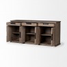 Mercana Braxton III 81.5x18.5 Natural Brown Solid Wood 3 Drawer 6 Door Sideboard Open