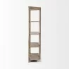 Mercana Turnbull I 42L x 16W x 72H Light Brown Wood Four Shelf Shelving Unit Side - Mercana Turnbull I 42L x 16W x 72H Light Brown Wood Four Shelf Shelving Unit Side