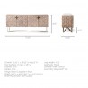 Mercana Excelsior I (72x18.3) Solid Wood Gold Metal Base 4 Cabinet Door SideBoard