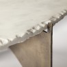 Mercana Reinhold 49" Round White Marble Top Gold Metal Base Coffee Table 3