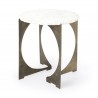 Mercana Reinhold II 21L x 21W x 21H Round Live-Edge Marble Top and Gold Metal Base Side/End Table