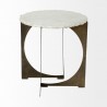 Mercana Reinhold II 21L x 21W x 21H Round Live-Edge Marble Top and Gold Metal Base Side/End Table 1