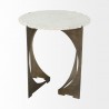 Mercana Reinhold II 21L x 21W x 21H Round Live-Edge Marble Top and Gold Metal Base Side/End Table 2