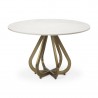 Mercana Laurent 48" Marble Top Gold Metal Base Dining Table Front