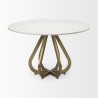 Mercana Laurent 48" Marble Top Gold Metal Base Dining Table