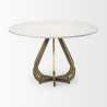 Mercana Laurent 48" Marble Top Gold Metal Base Dining Table 2