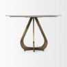 Mercana Laurent 48" Marble Top Gold Metal Base Dining Table 1