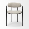 Mercana Parker I Beige Fabric Seat Gun Metal Gray Metal Frame Dining Chair Front