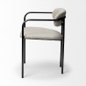 Mercana Parker I Beige Fabric Seat Gun Metal Gray Metal Frame Dining Chair Side