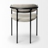 Mercana Parker I Beige Fabric Seat Gun Metal Gray Metal Frame Dining Chair Back