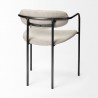 Mercana Parker I Beige Fabric Seat Gun Metal Gray Metal Frame Dining Chair