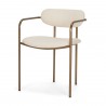 Mercana Parker I Cream Fabric Seat Gold Metal Frame Dining Chair