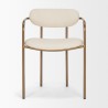 Mercana Parker I Cream Fabric Seat Gold Metal Frame Dining Chair Front
