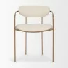 Mercana Parker I Cream Fabric Seat Gold Metal Frame Dining Chair Front - Mercana Parker I Cream Fabric Seat Gold Metal Frame Dining Chair Front