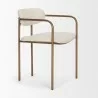 Mercana Parker I Cream Fabric Seat Gold Metal Frame Dining Chair Side - Mercana Parker I Cream Fabric Seat Gold Metal Frame Dining Chair Side