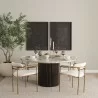 Mercana Parker I Cream Fabric Seat Gold Metal Frame Dining Chair Coffee Table Set - Mercana Parker I Cream Fabric Seat Gold Metal Frame Dining Chair Coffee Table Set
