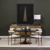 Mercana Parker I Cream Fabric Seat Gold Metal Frame Dining Chair Set