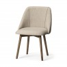 Mercana Ronald I Cream Fabric Wrap Brown Wooden Base Dining Chair 3
