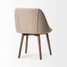 Mercana Ronald I Cream Fabric Wrap Brown Wooden Base Dining Chair 1