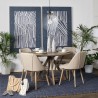 Mercana Ronald I Cream Fabric Wrap Brown Wooden Base Dining Chair 2