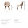 Mercana Ronald I Cream Fabric Wrap Brown Wooden Base Dining Chair