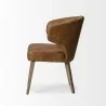Niles 22.5L x 24.0W x 32.0H Brown Faux Leather Seat W/Brown Wooden Legs Wingback Dining Chair Side - Niles 22.5L x 24.0W x 32.0H Brown Faux Leather Seat W/Brown Wooden Legs Wingback Dining Chair Side