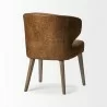 Niles 22.5L x 24.0W x 32.0H Brown Faux Leather Seat W/Brown Wooden Legs Wingback Dining Chair - Niles 22.5L x 24.0W x 32.0H Brown Faux Leather Seat W/Brown Wooden Legs Wingback Dining Chair
